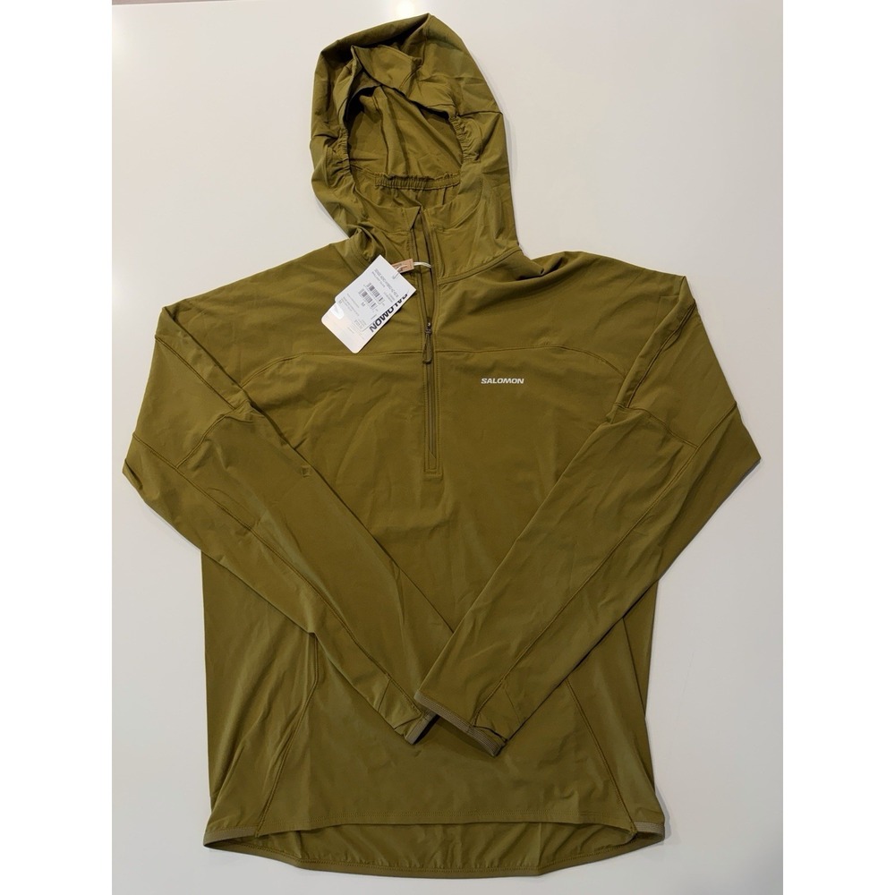 Salomon Sense Aero Hybrid HZ Hoodie Brilliant Olive LC2639300 Mens Medium NWT